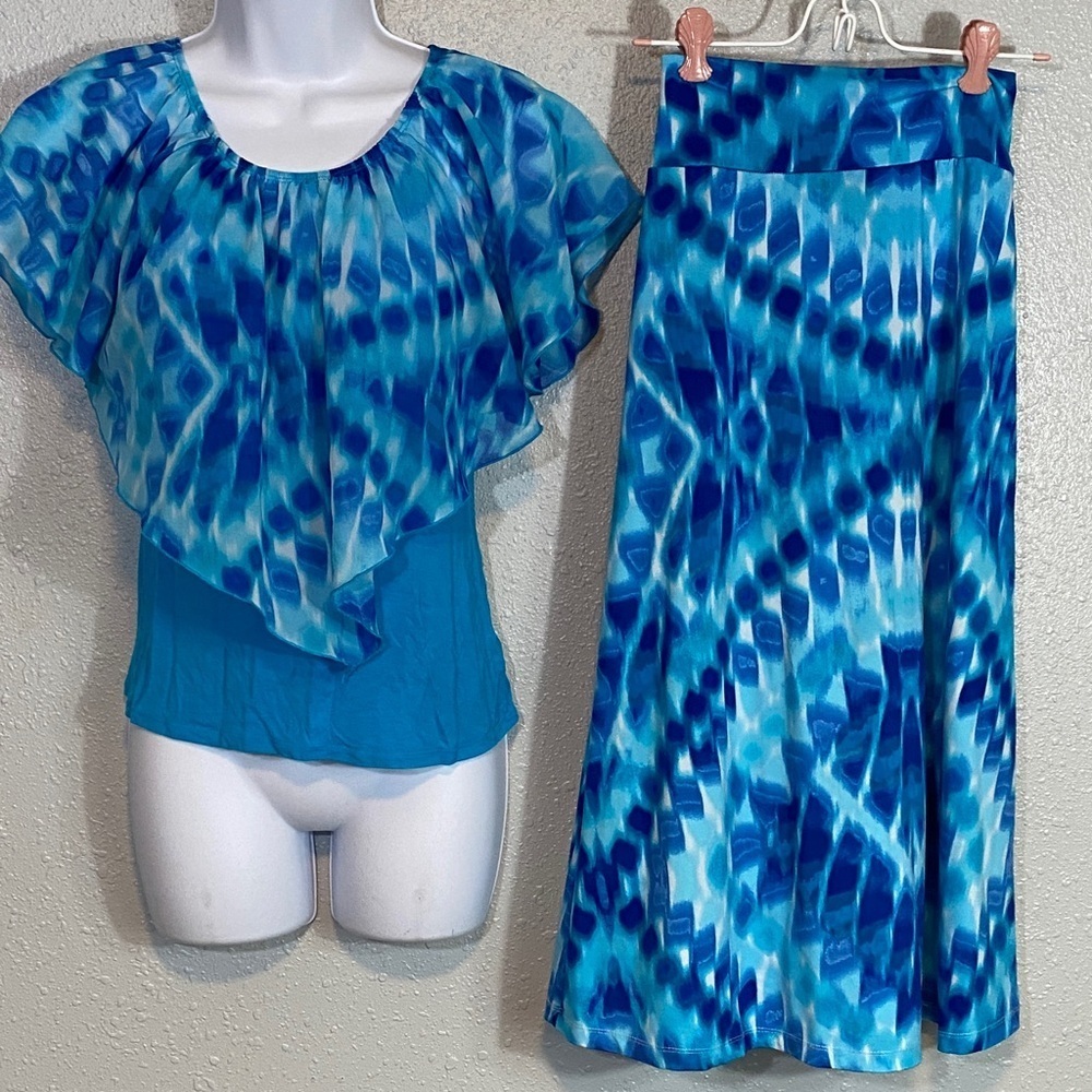 Amy Byer Blue and White Kids Midi Set - Picture 5 of 8